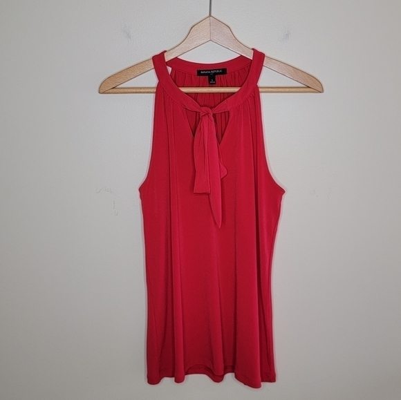 Banana Republic Factory | Red Tie Neck Tank Top Size Small - Picture 1 of 4